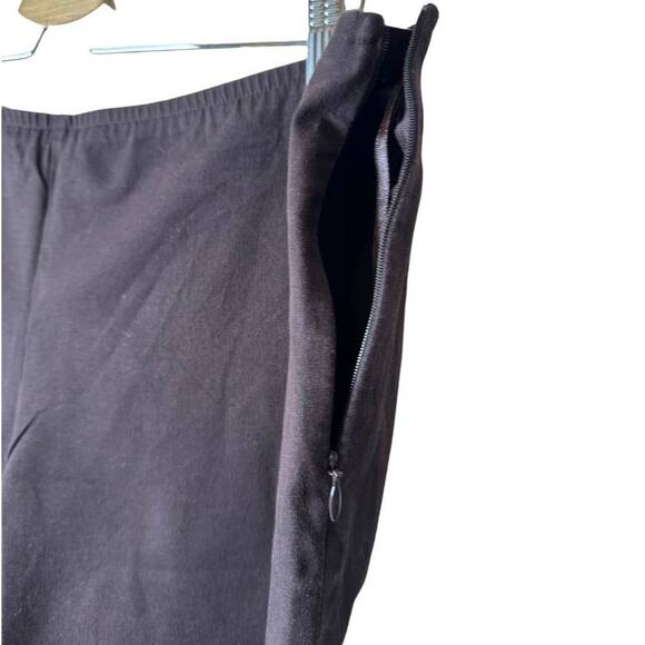 Eileen Fisher Brown Side Zip XL Organic Stretch Cotton Slim Ankle Pant X Large - Picture 7 of 10